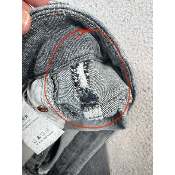 Mother Denim Skinny Jeans Womens 26 Gray/Blue High Waisted Looker Pants *Flaw* - Picture 4 of 12
